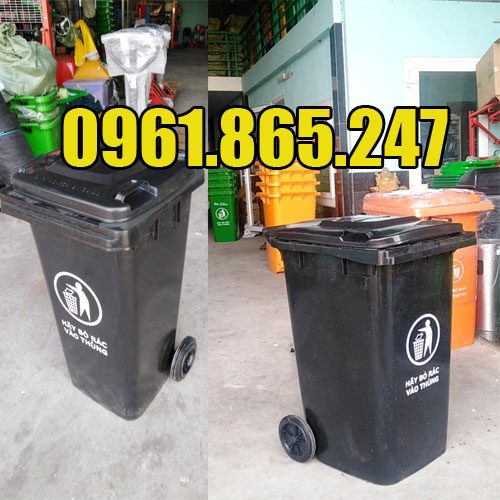 Thùng rác 120l 240l màu đen