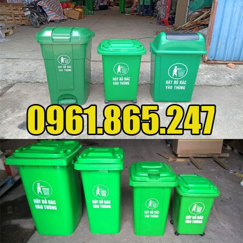 Kích thước thùng rác nhựa 60l 80l 120l 240l