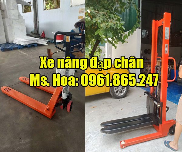 Xe nâng đạp chân
